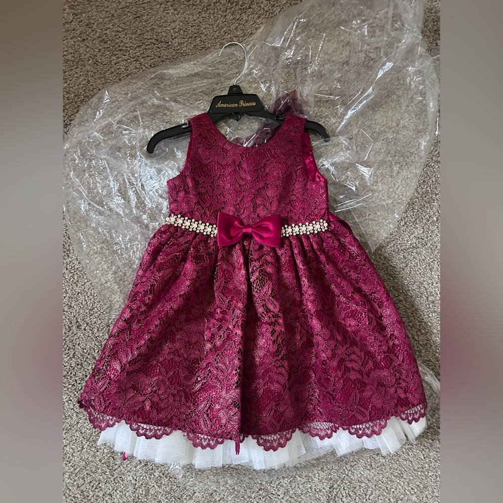 American Princess Burgundy Lace Dress